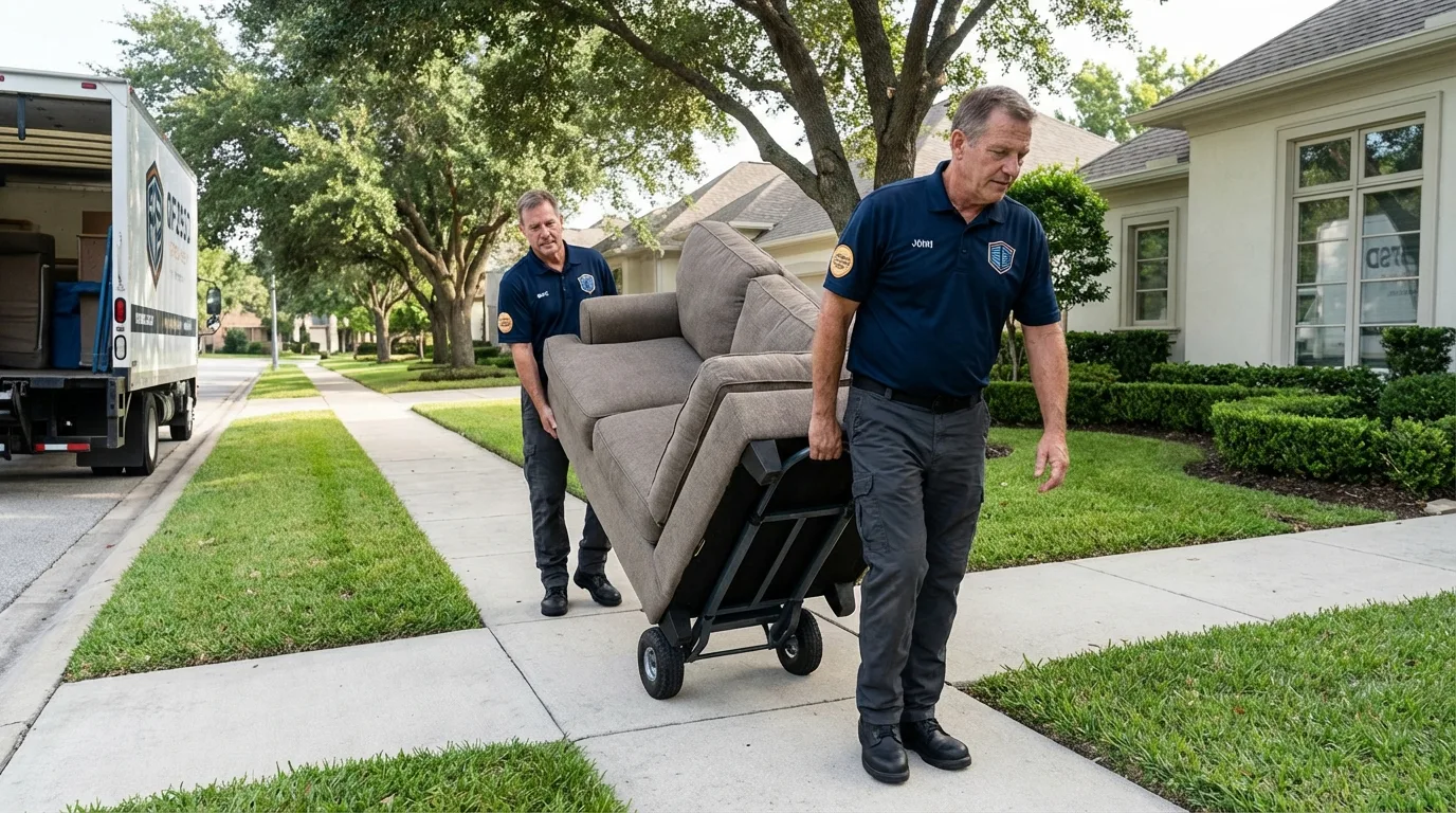 Local residential moving crew loading furniture in Greenfield, TN